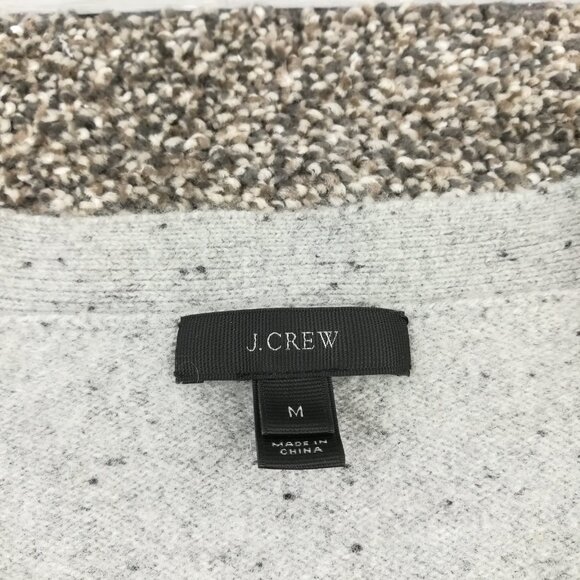 J Crew Sweater Wool Cardigan Long Donegal Flecked Gray Womens Medium - Picture 3 of 11